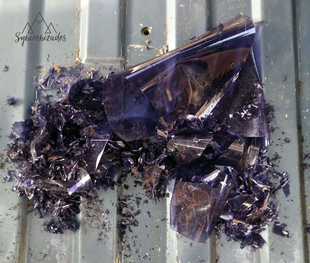 Trocitos de lámina solar