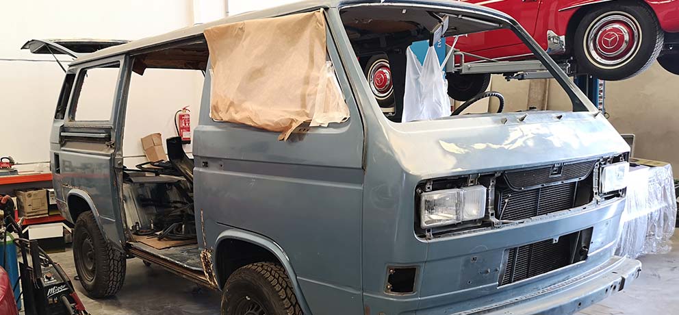 Chapa y pintura en la Volkswagen T3 Syncro